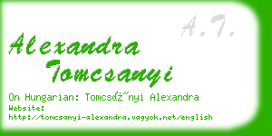 alexandra tomcsanyi business card